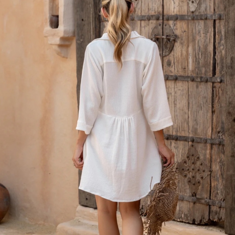 Nomad the Label Bria Mini Cotton Dress, Coconut, NWT - Picture 4 of 14
